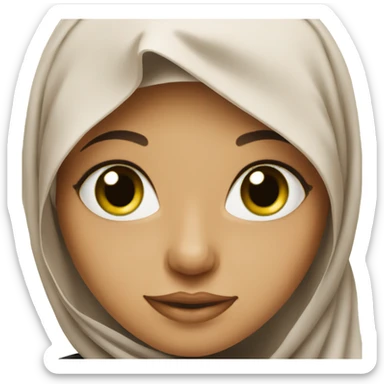 Beautiful lady with green eyes and wearing a hijab sticker