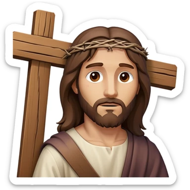 Jesus carrying the cross, simplified and expressive sticker