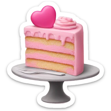 pink heart shaped cake sticker