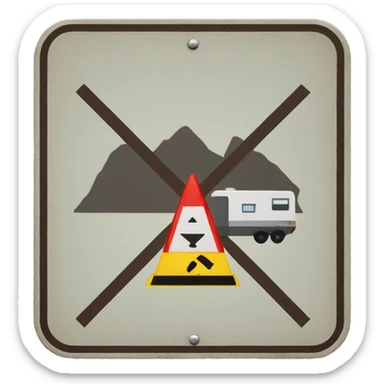 road sign no camper sticker