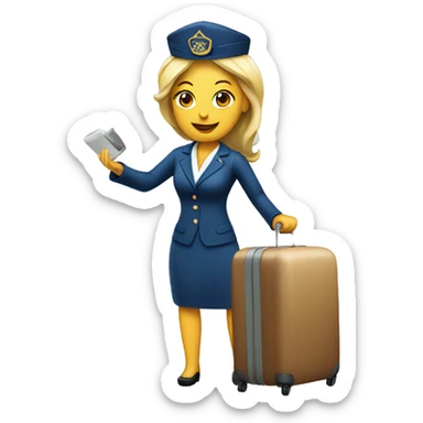 FLIGHT ATTENDANT WITH A LUGGAGE sticker