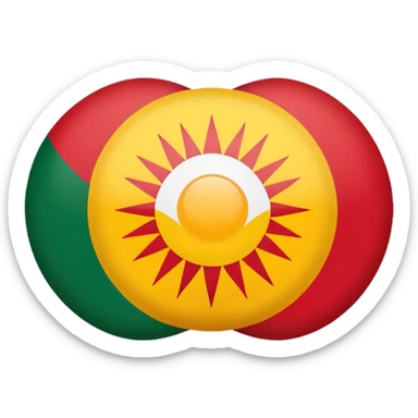 create a kurdishtan flag emoji. the shape of flag is like usual flag emojis alright can u make the bottom right emoji without the sun outside the flag sticker