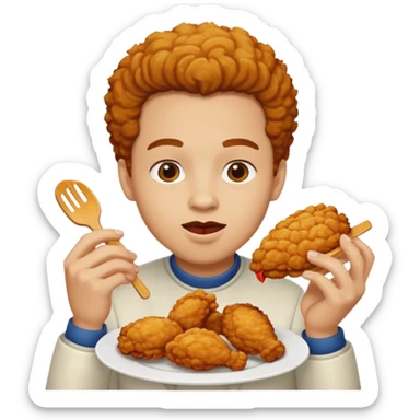 Fried chicken eating  sticker