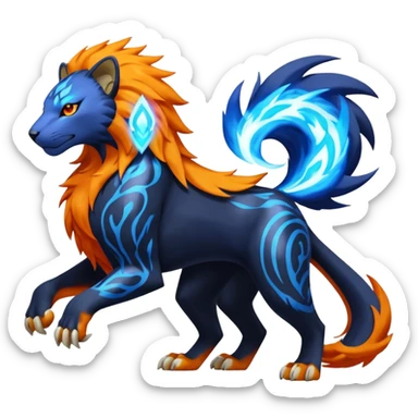 Pyroar-Raikou-Luxray-Liepard-Pokémon-Fusion sticker