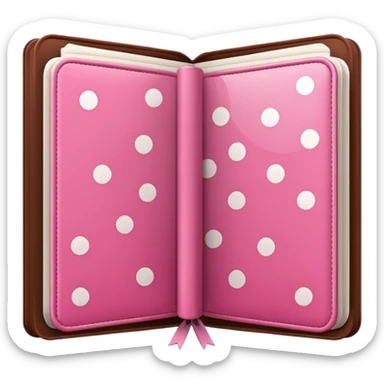 pink and brown polka dot file book sticker