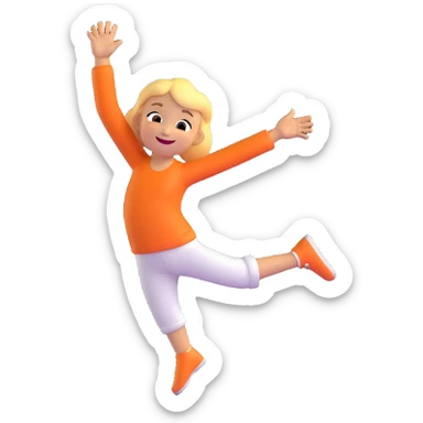 character doing a happy dance sticker