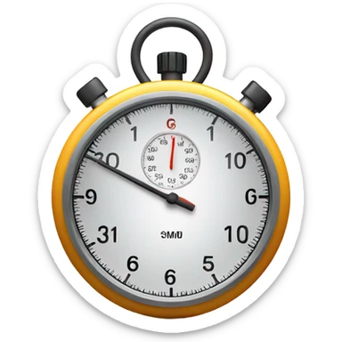 a stopwatch with electricity sticker