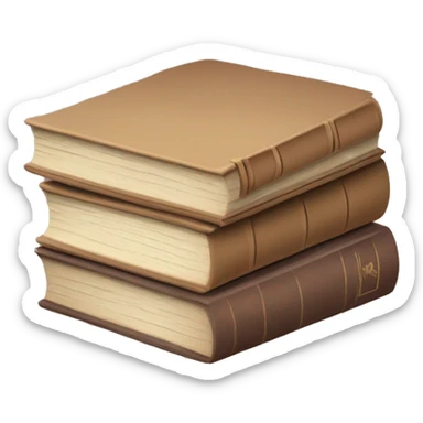 stack of old books in pastel brown colors sticker