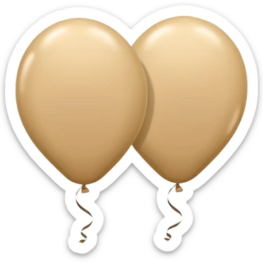 Two beige balloons left up, right down sticker