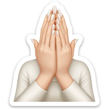 PRAYING HANDS with long white fingernails  sticker