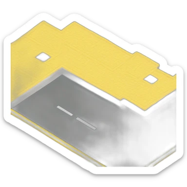 isometric square floor layout yellow lines border sticker