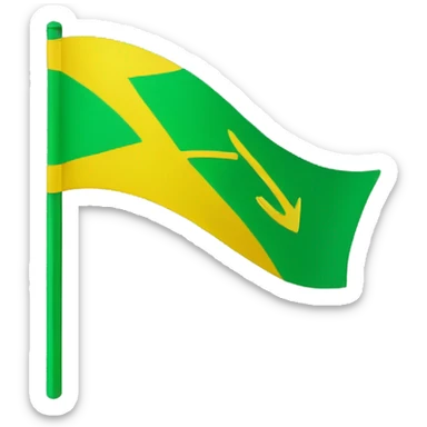 flag with 3 yellow arrows crossing at the sime time and the background is green sticker