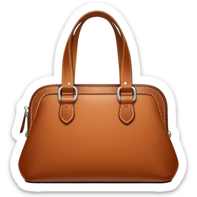 small cognac leather purse, minimal aesthetic, plain, fashionable sticker