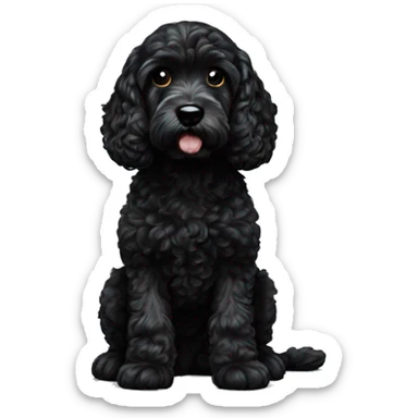 Black cockapoo puppy dog black sticker