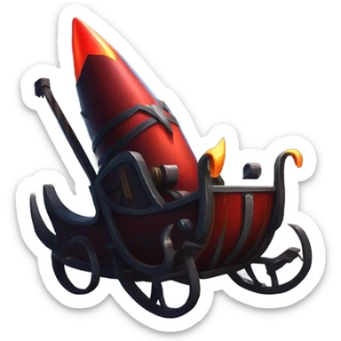 Satan’s scary rocket sleigh flying to town  sticker