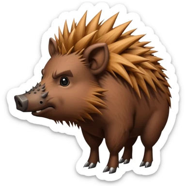 wild boar, punk hair, full body sticker