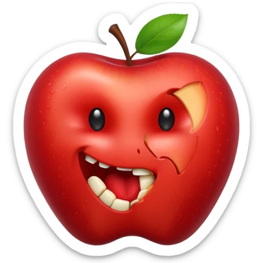 Eaten apple sticker