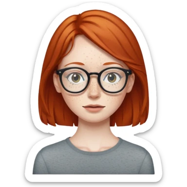 Skinny red head with glasse sticker