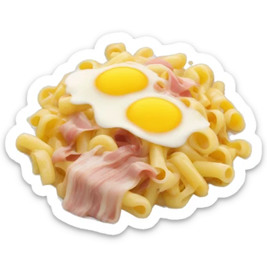 Un chat qui mange des pâtes a la carbonara sticker