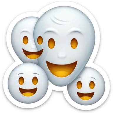 Emojis qui rigole fusionné avec l’emojis fantôme 👻 sticker