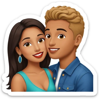 Internet celebrity relationship news! Breaking! Peruvian singer Tefi Valenzuela Peru Instagram Model kissing Josh King Madrid sticker