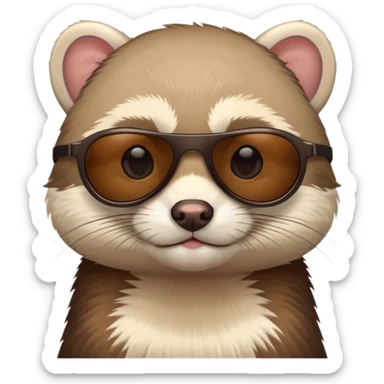 ferret with sunglasses  sticker