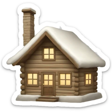 Beige winter cabin sticker