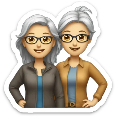 two senior software developer female friends sticker