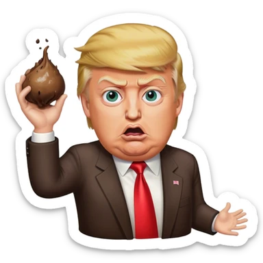 Trump throwing turd sticker