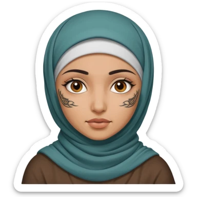 arab ancient GIRL with tatooed and hijab  sticker