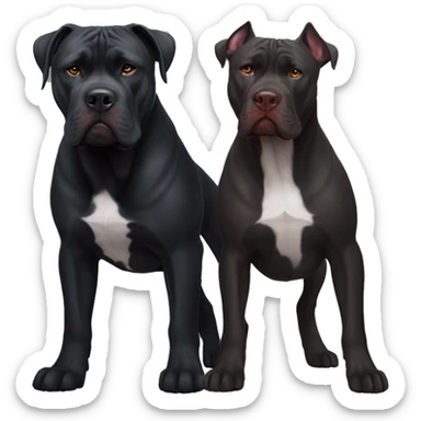 Cane corso black and pitbull red mode sticker