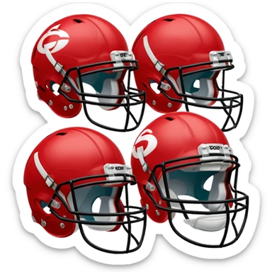 college football players helmets red  sticker
