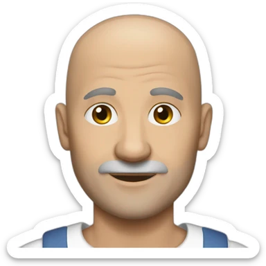 European bald prisoner in his fifties sticker