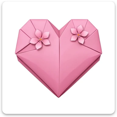 heart with sakura and origami style sticker
