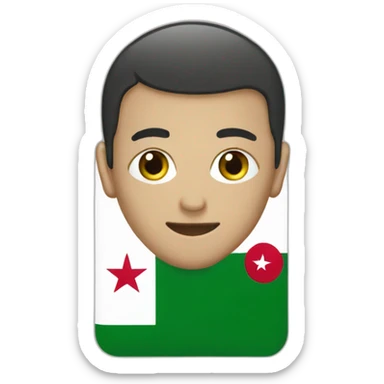 dark green passport with algerian flag sticker