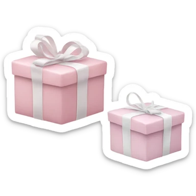 Light pink Christmas gifts under a white Christmas tree  sticker