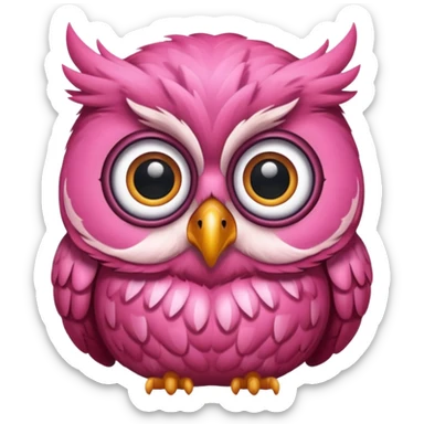image of a pink owl sticker