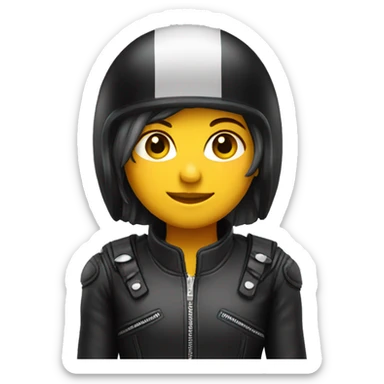 a girl in a biker helmet  sticker