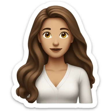 Woman with long brown hair sticker