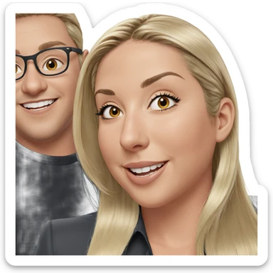 smiling girl with blonde hair sticker