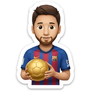 Messi con un balón de oro sticker