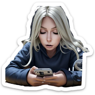 blonde girl with closed eyes sticker
