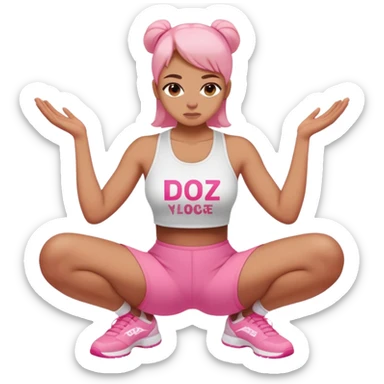  top with pink inscription  squatting sticker