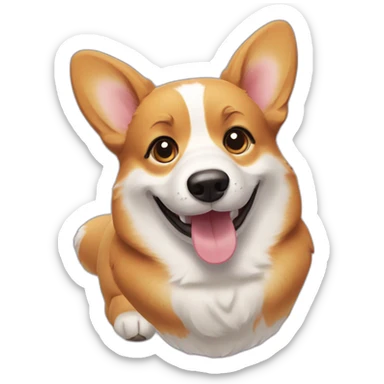 Corgi dog smiling sticker