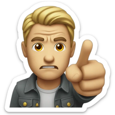 Angry man pointing towards you sticker