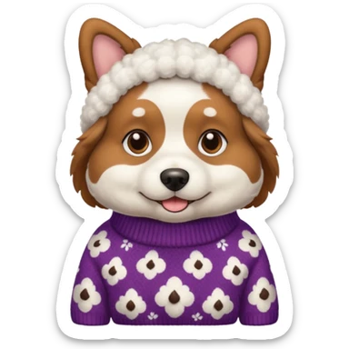 dog wearing grany sticker