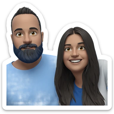 smiling boy in blue shirt sticker