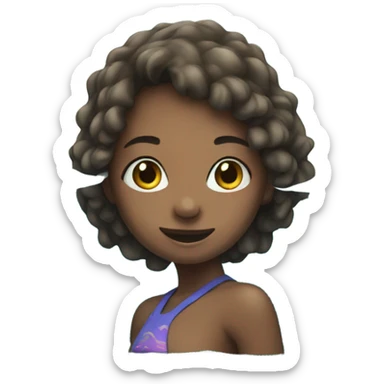 Girl swim in ocean sticker