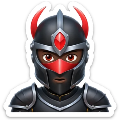 A black knight with red eyes and shiny black armor  sticker