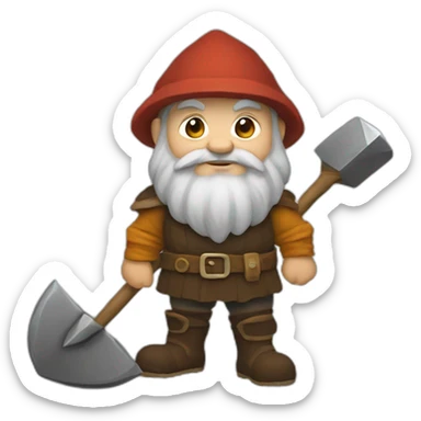 Dwarf with pickaxe sticker